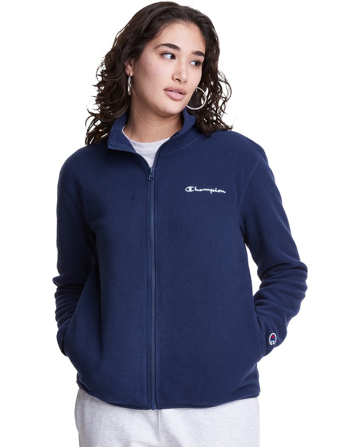 Champion Polar Fleece Full Zip Mock Neck - Naisten Laivastonsininen Takki - Suomi 2804713-CP